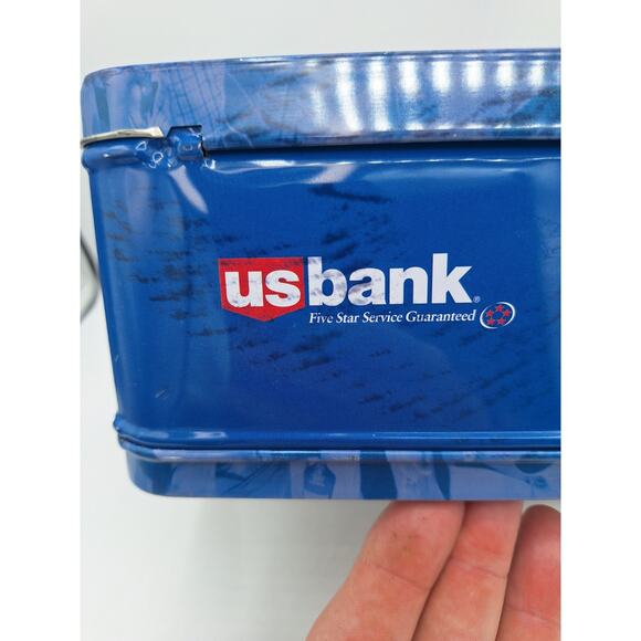 MINNESOTA Timberwolves Vintage Metal Lunch Box & Matching Thermos U.S. Bank - Picture 6 of 14